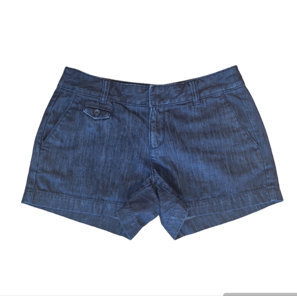 Ann Taylor Loft Dark Wash Flat Front Denim Jean Shorts Size 0